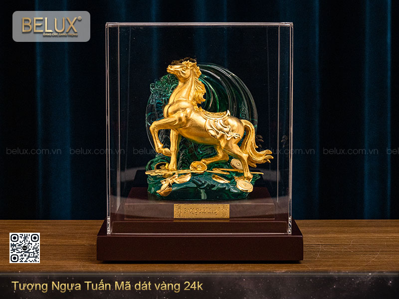 Tượng Ngựa Tuấn Mã Dát Vàng 24k
